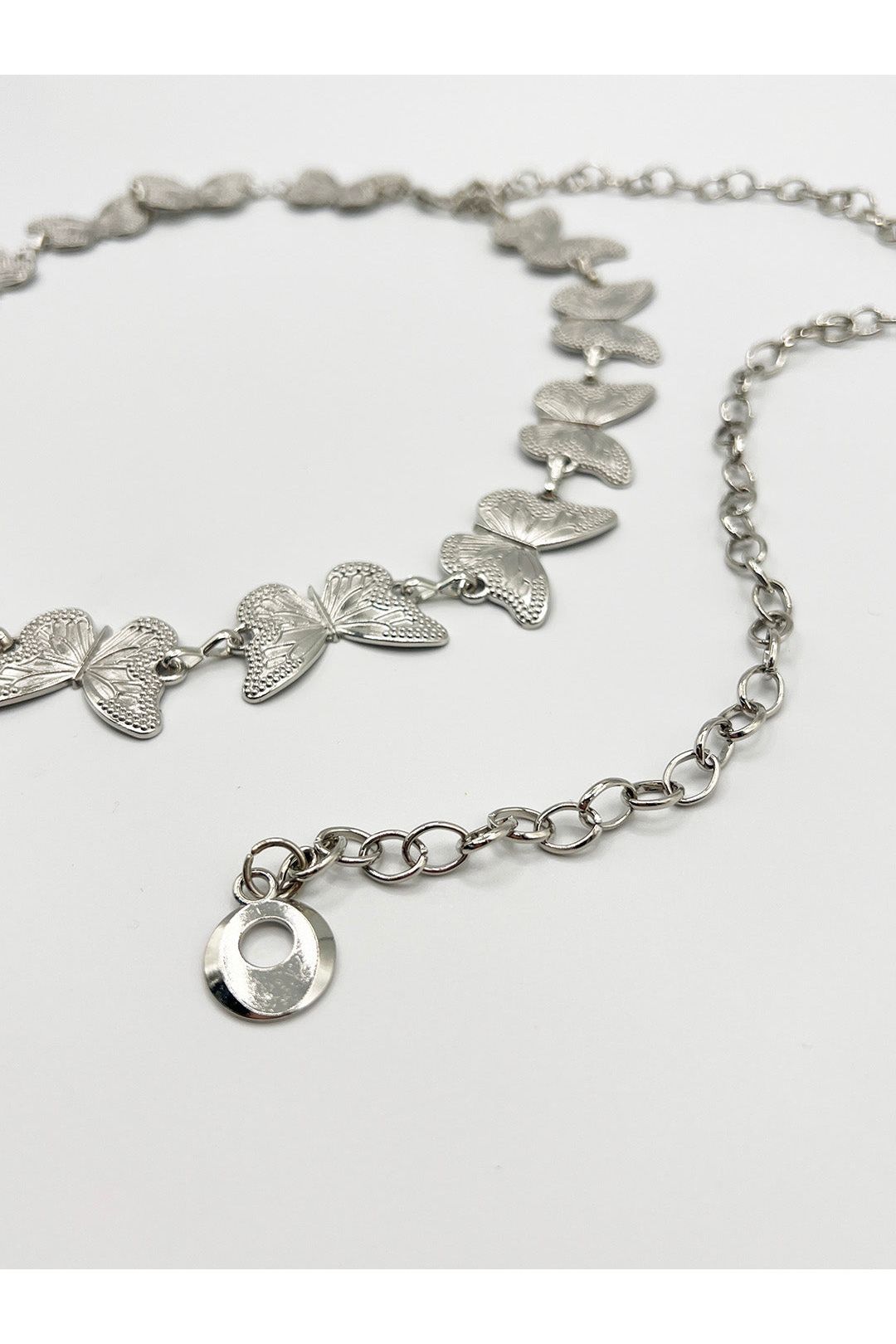 Butterfly Chain Belt In Silver BT410321