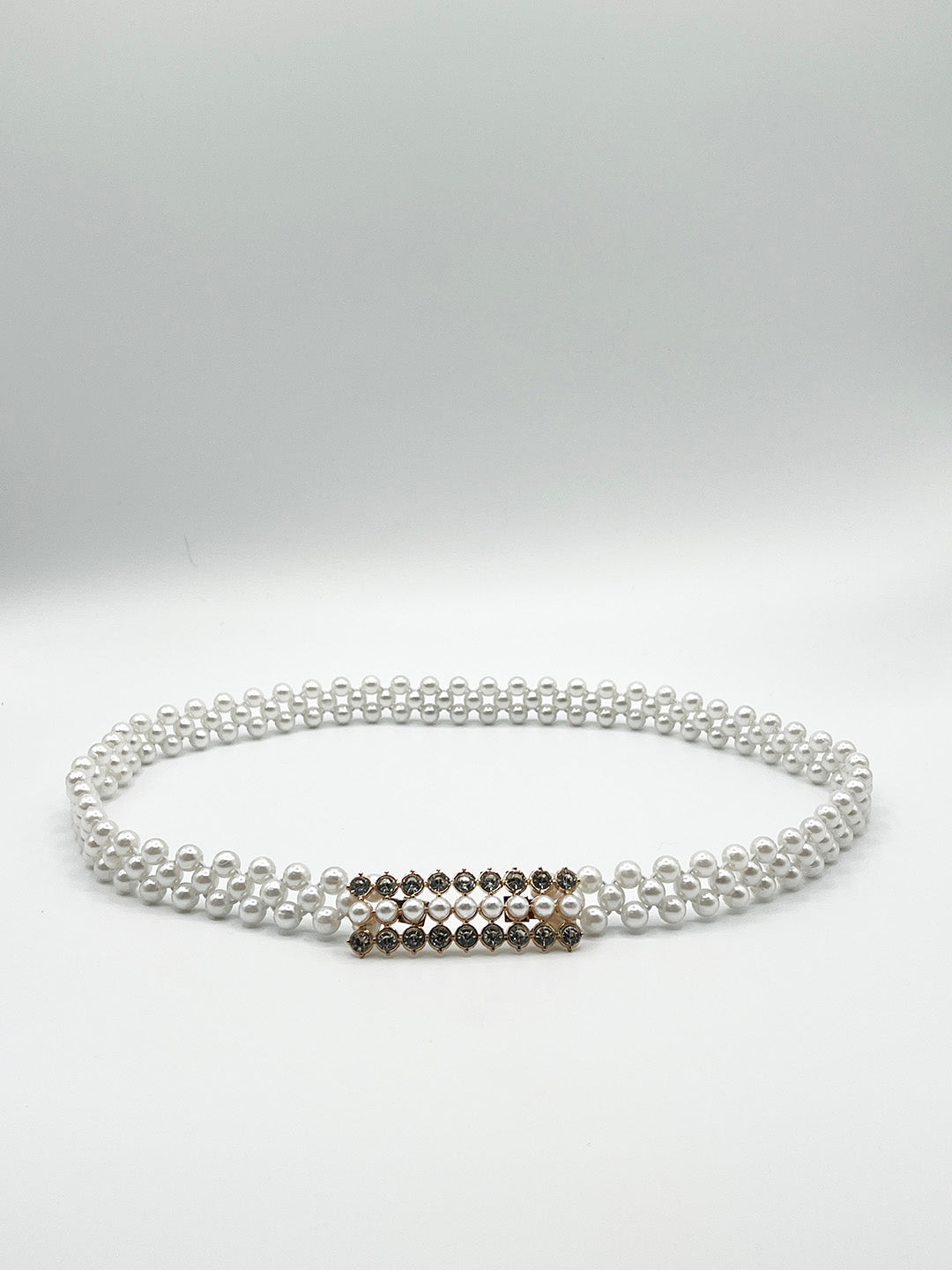 Strenchy Pearl Chain Belt With Diamante Buckle BT410807