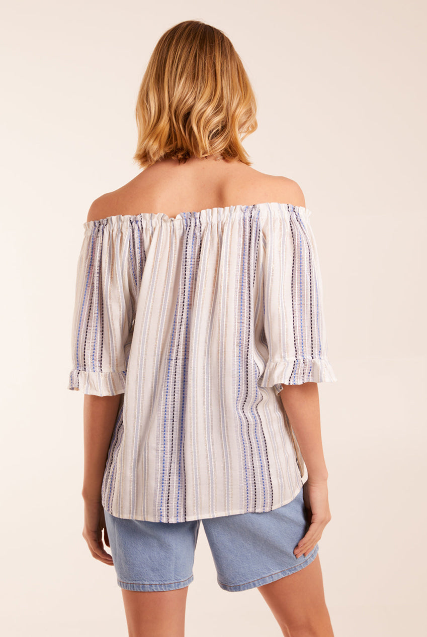 Metallic Strip Bardot Top BV245418002