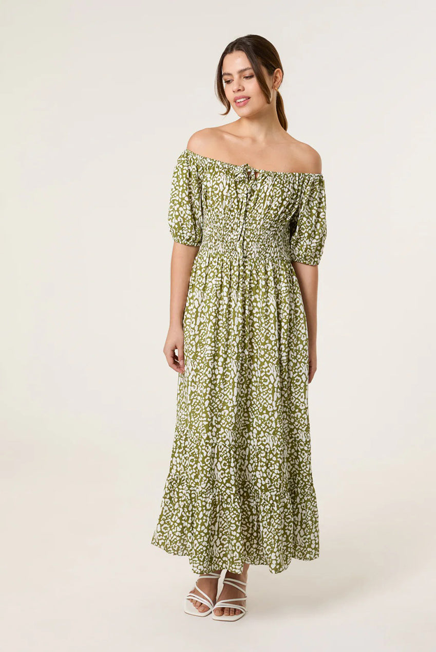 Tie Front Shirred Dress BV257860056A