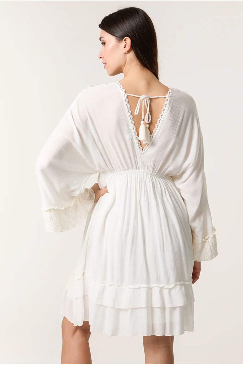 Embellished Kimono Sleeve Mini Dress BV257862014A
