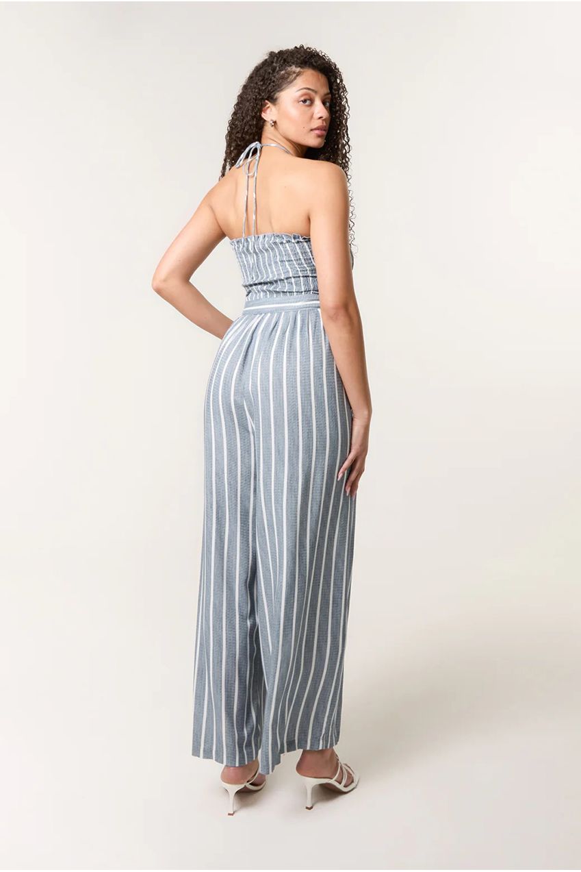 Shirred Tie Neck Jumpsuit BV257909018A