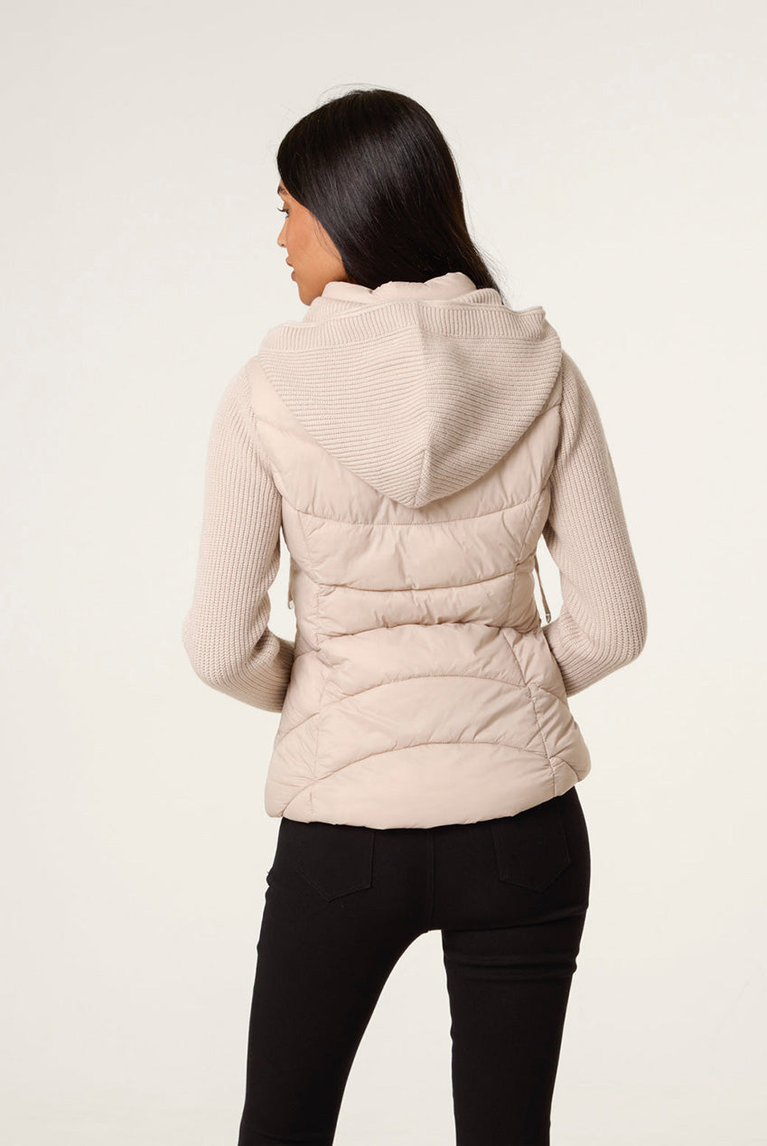 Knitted Sleeve Puffer Jacket BV258118001