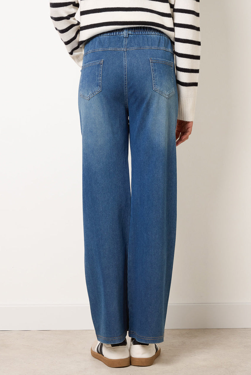 Elasticated Waist Jeans With Tie BV261203018