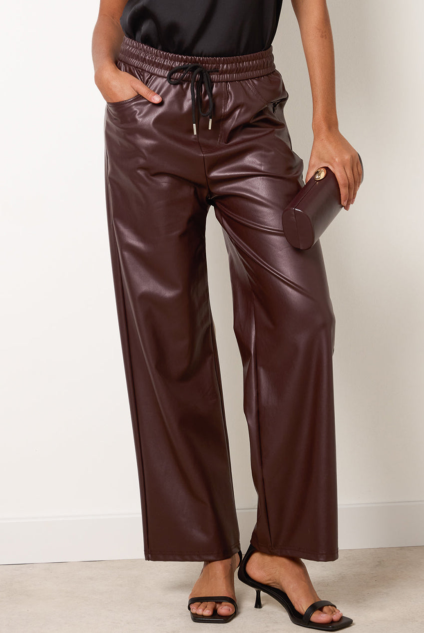 PU Wide Leg Trousers BV261215030