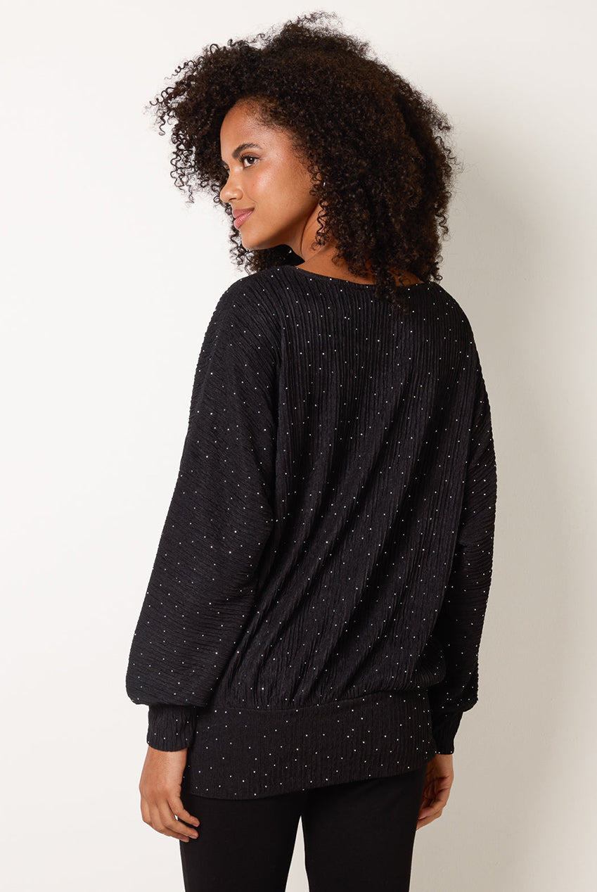 Rhinestone Batwing Top BV261406003
