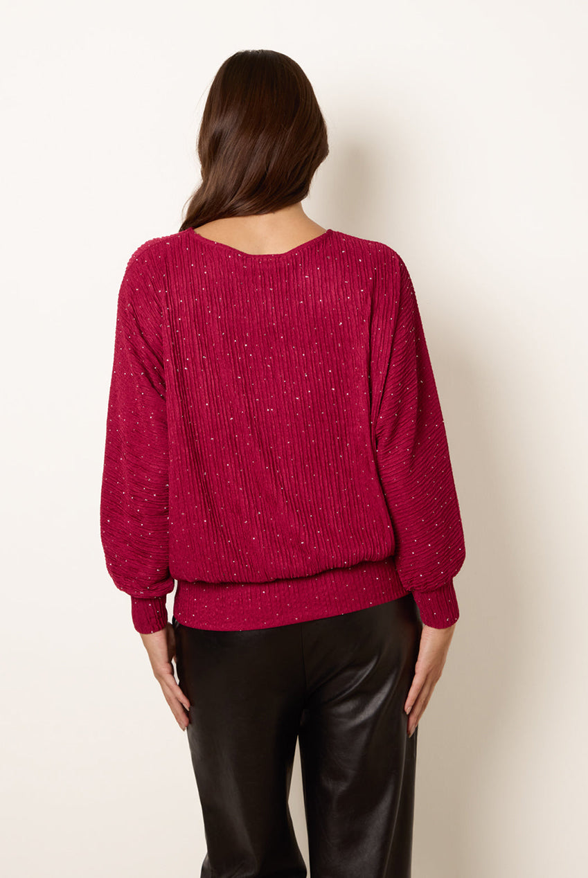 Rhinestone Batwing Top BV261406034