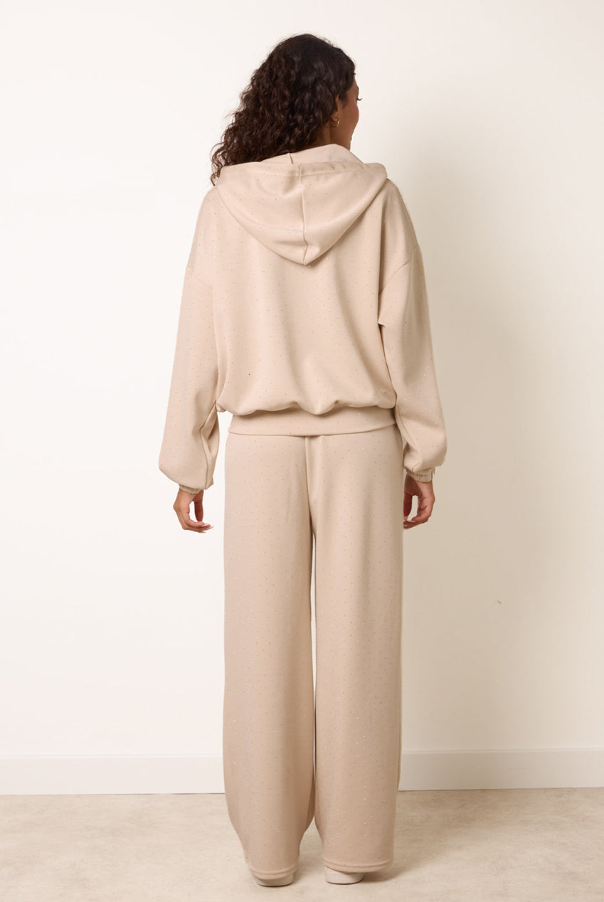 Diamante Hooded Wide Leg Lounge Set BV261818001