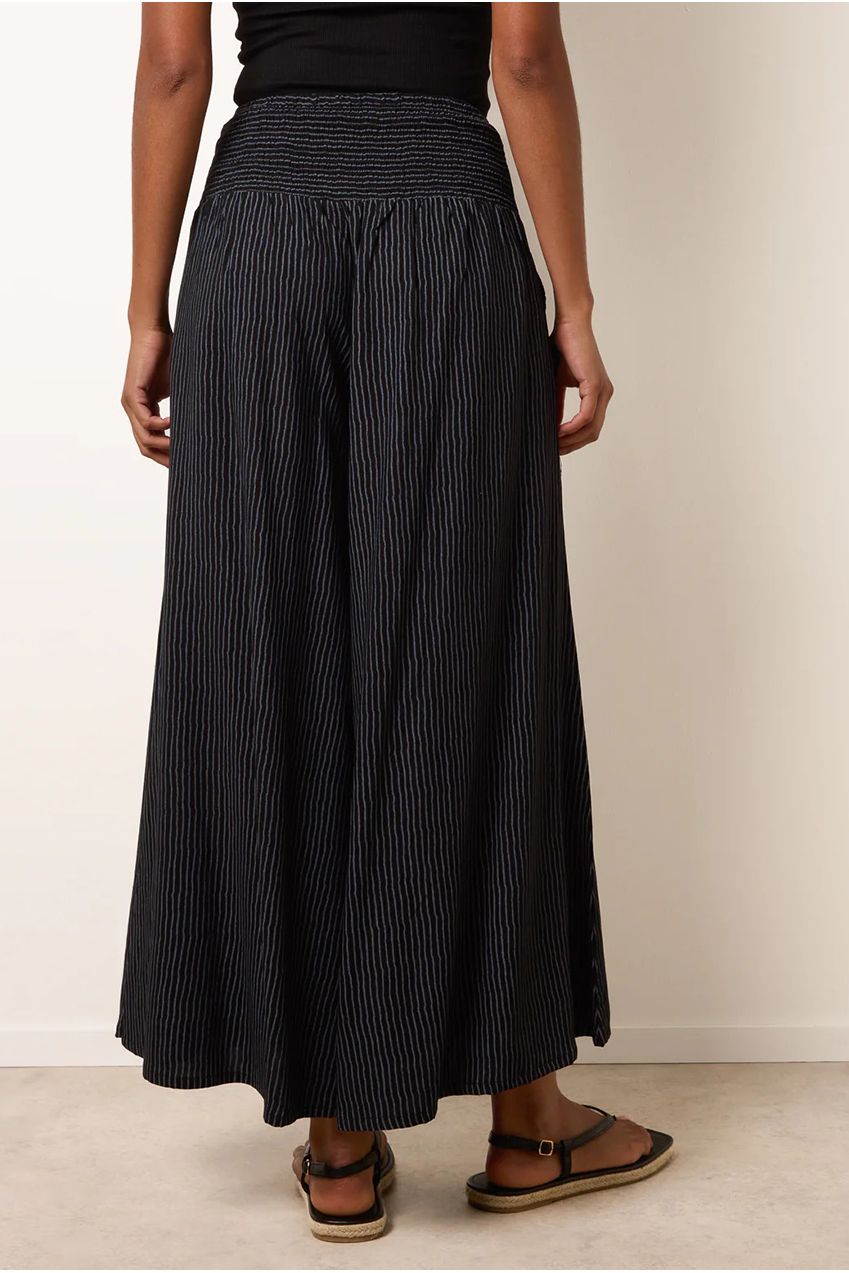 Wide Leg Shirred Waist Wavy Trousers BV269237003