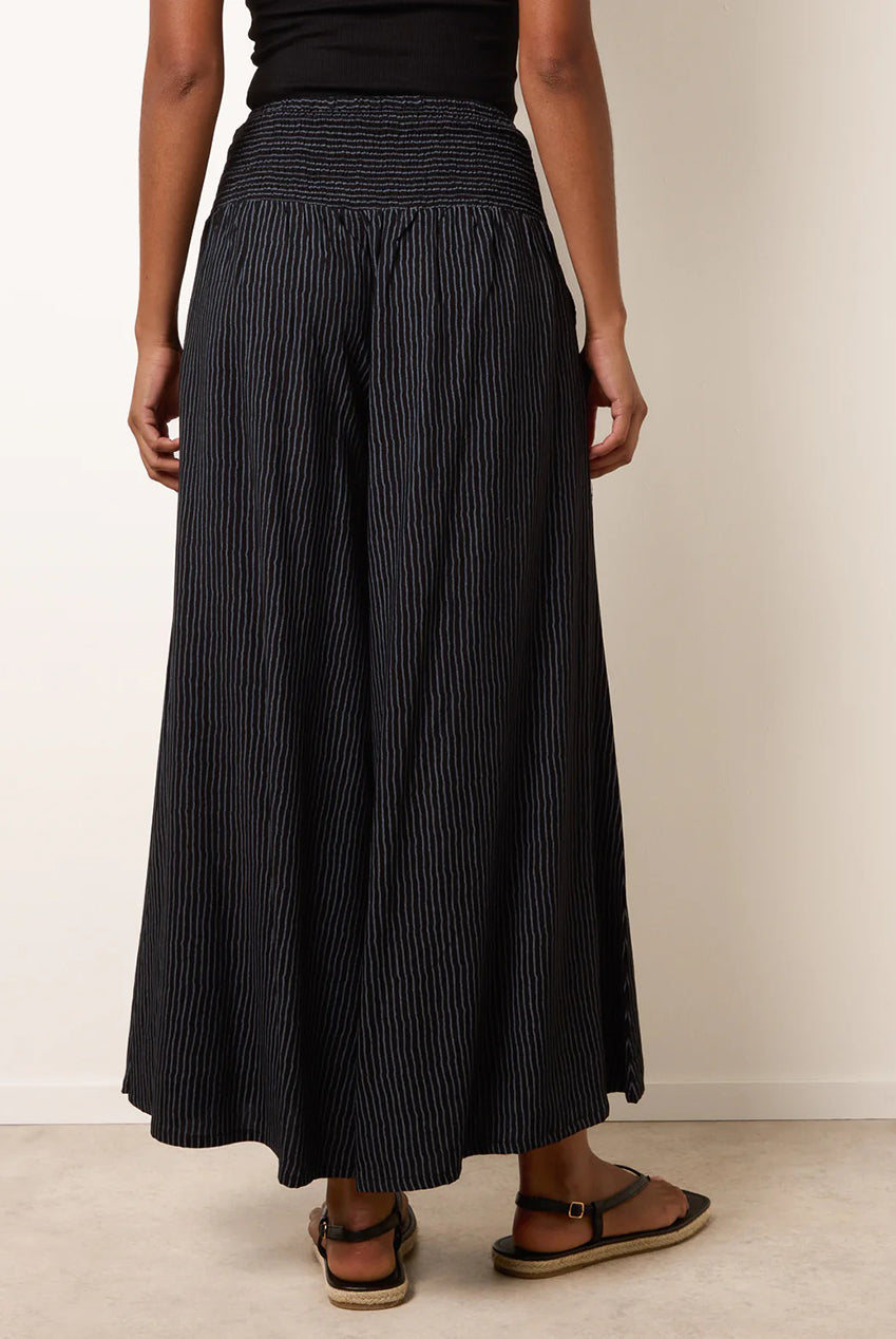Wide Leg Shirred Waist Wavy Trousers BV269237003