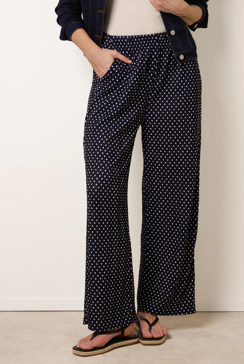 Spot Print Crinkle Wide Leg Trousers BV269241008