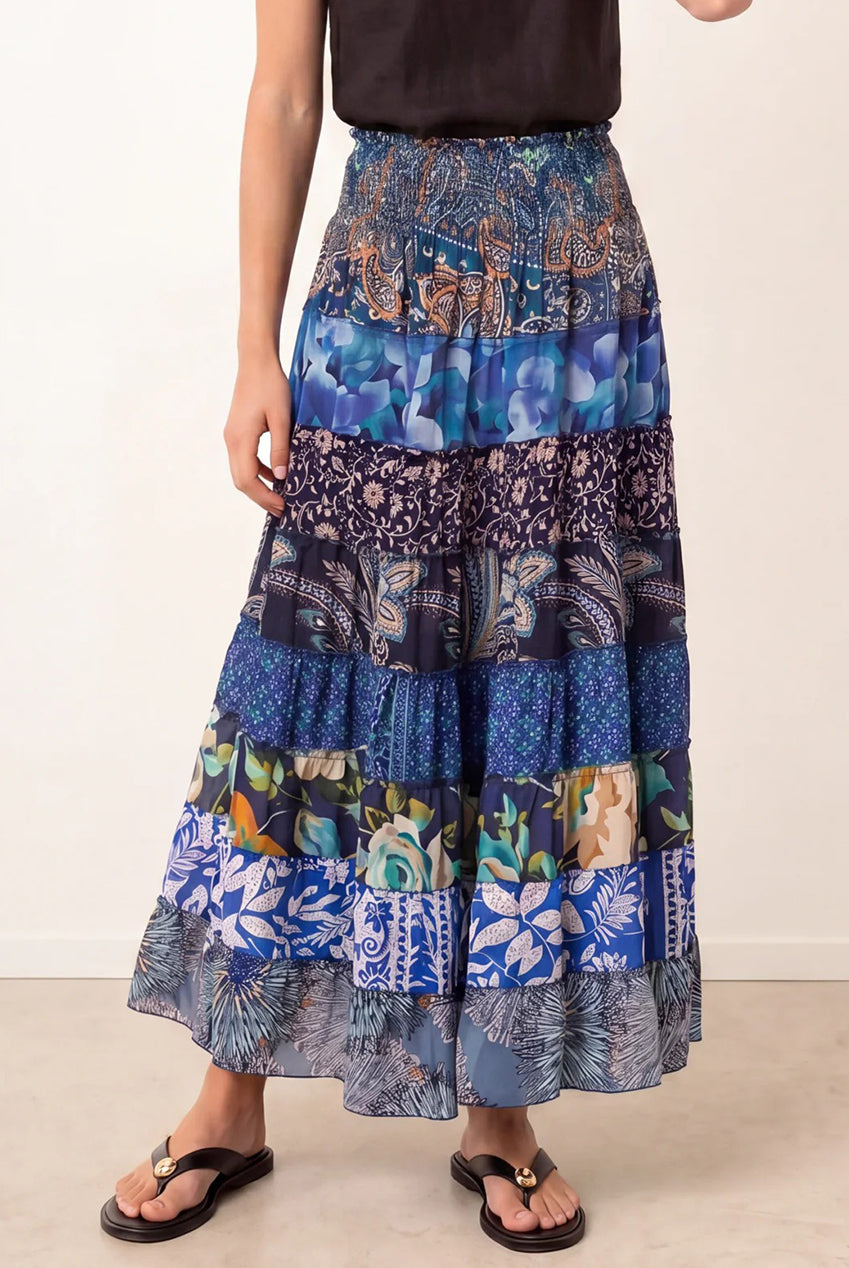 Multi Print Shirred Skirt BV269252002