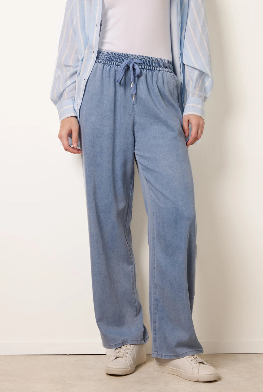Elasticated Waist Wide Leg Jeans BV269258018