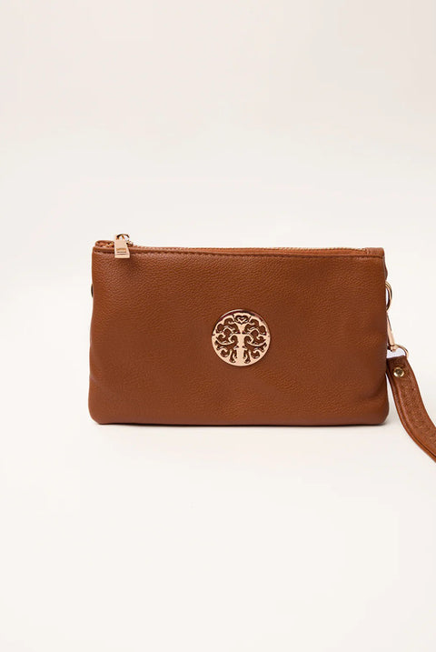 Detailed Zip Up Purse With Detachable Strap by Blue Vanilla