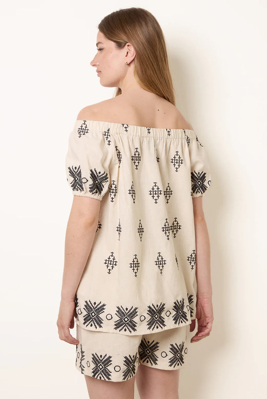 Embroidered Bardot Top BV269401001
