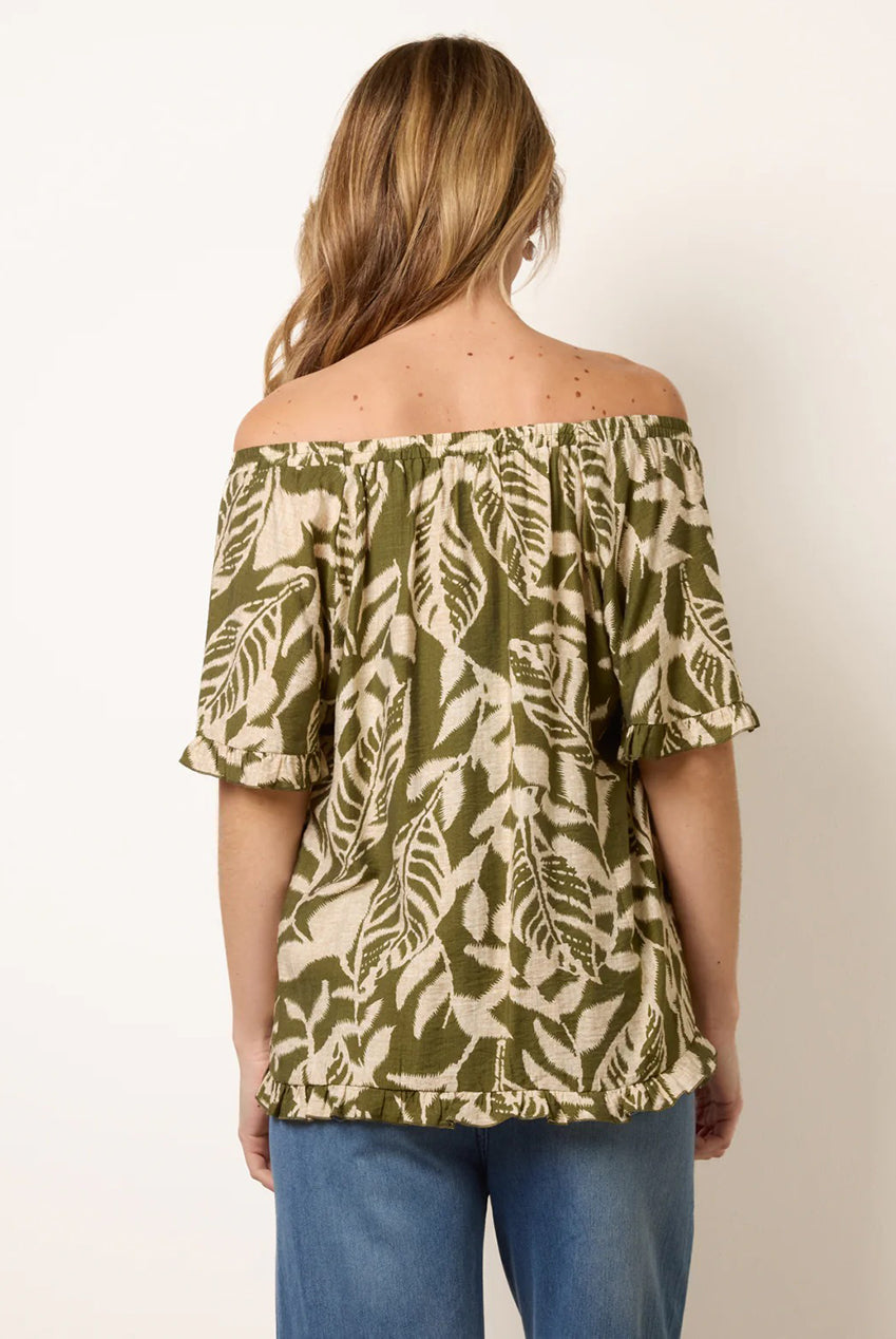 Printed Tie Front Top BV269434056