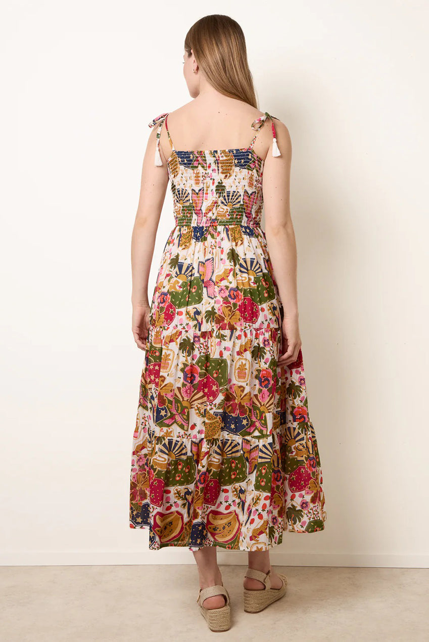 Bold Print Shirred Waist Dress BV269800006