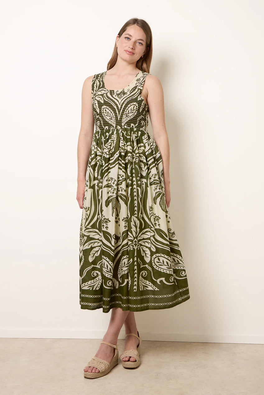 Sleeveless Shirred Dress BV269801056