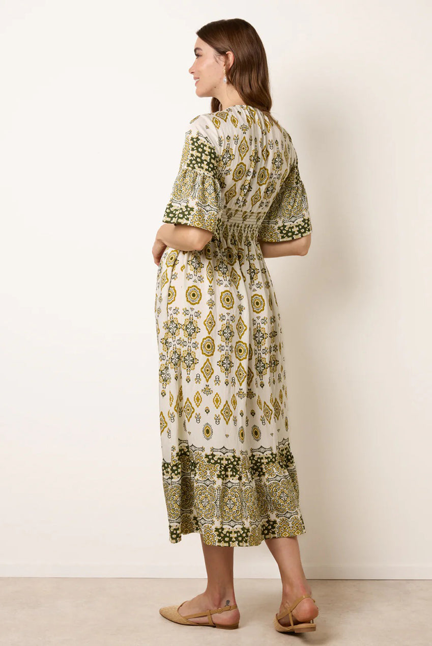V Neck Border Print Dress BV269835175