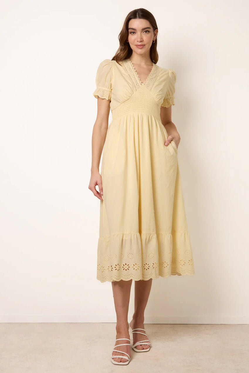 Embroidery Detail V-Neck Dress BV269874178