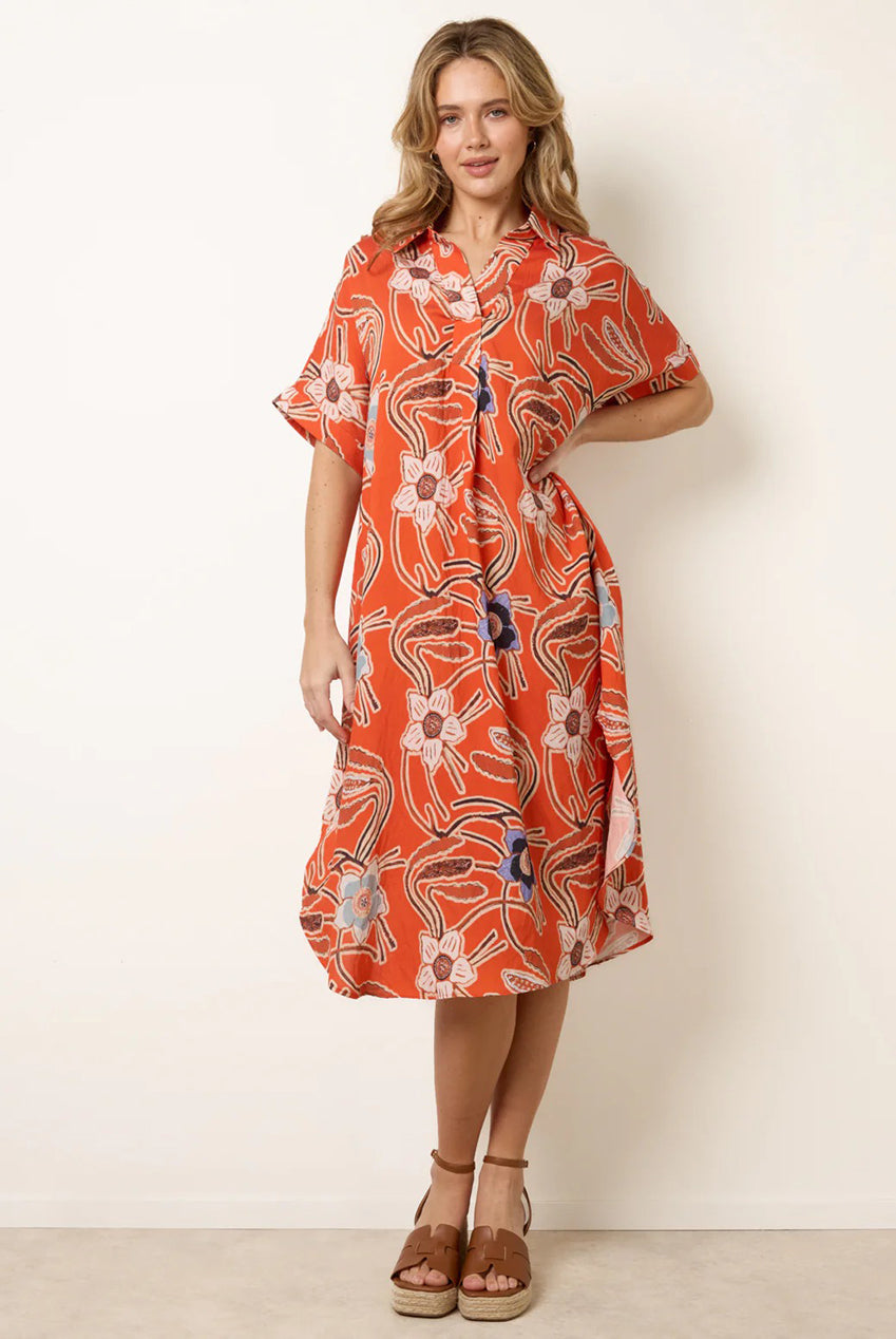 Oversized Shirt Midi Dress BV269887011
