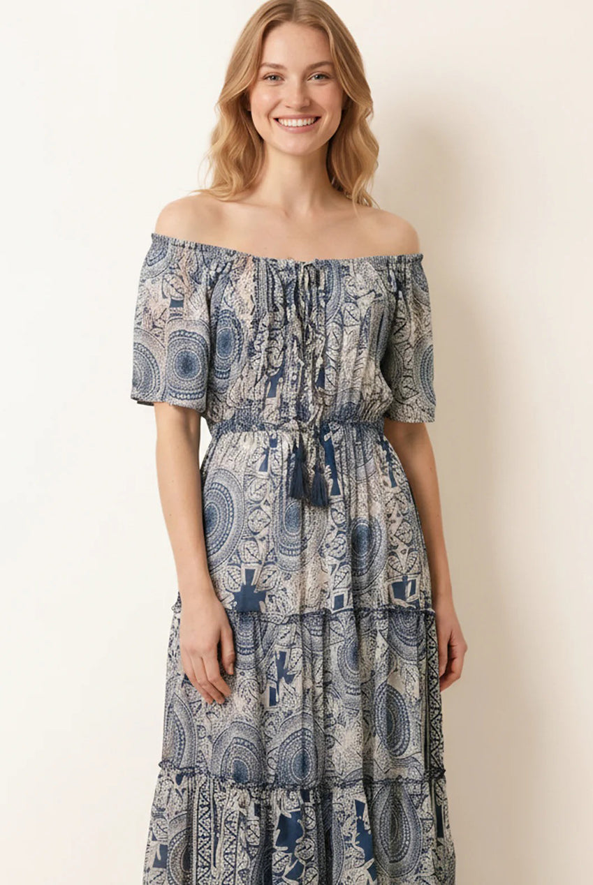 Tie Front Bardot Maxi Dress BV269914008