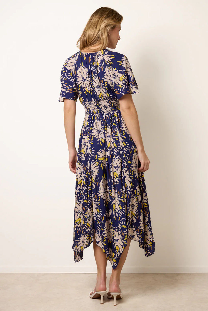 Shirred Waist Hanky Hem Dress BV269933178