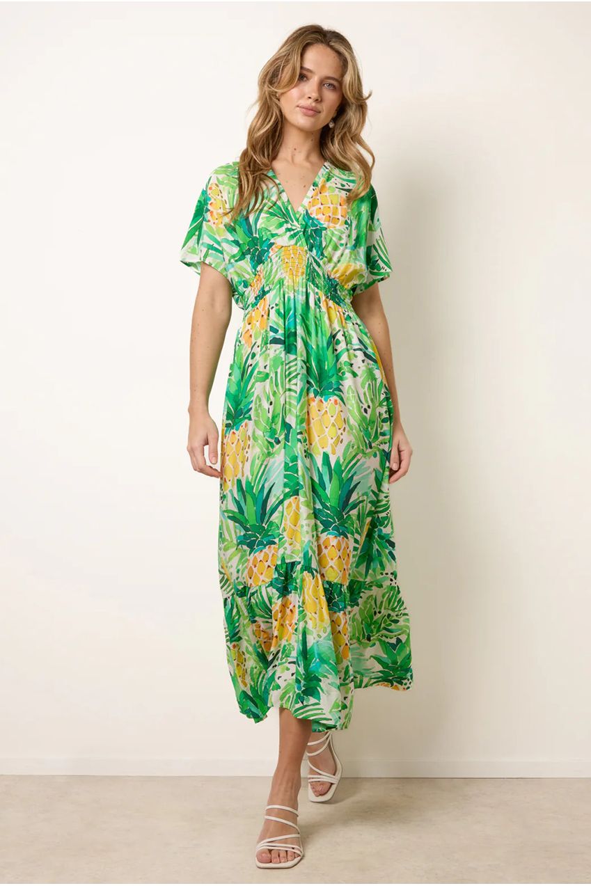Pineapple Double V Midi Dress BV269971023