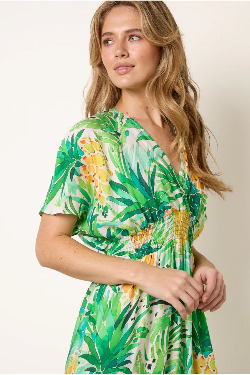 Pineapple Double V Midi Dress BV269971023
