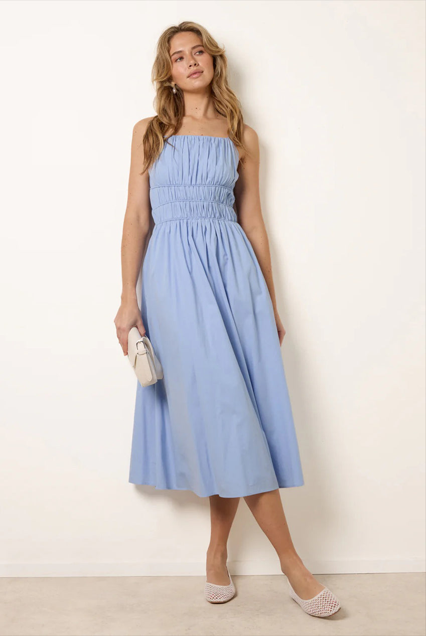 Ruched Binding Strappy Midi Dress BV269986002