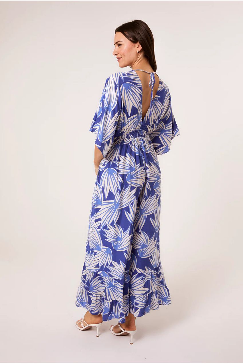 Printed Leaf Wide Leg Jumpsuit BV3553002
