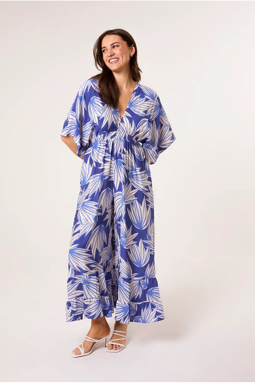 Printed Leaf Wide Leg Jumpsuit BV3553002
