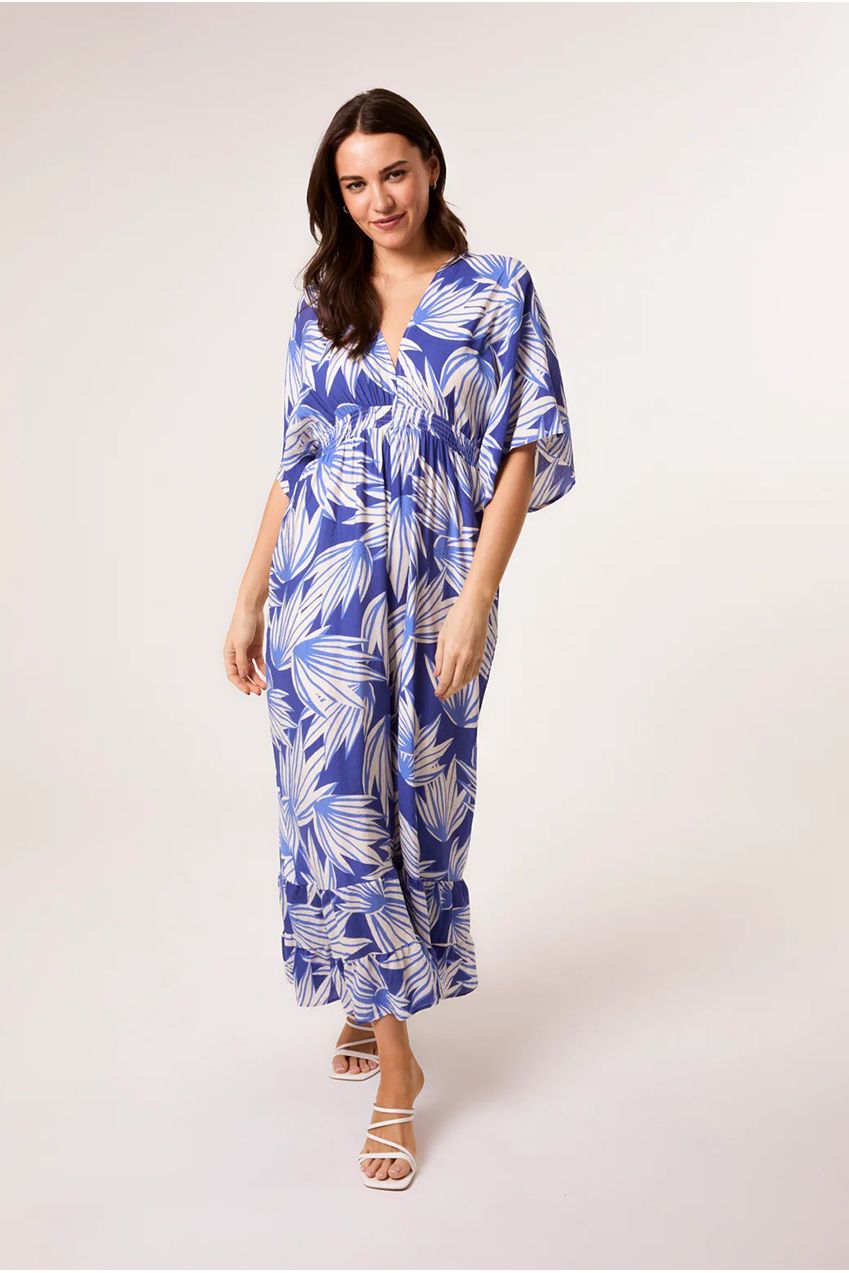 Printed Leaf Wide Leg Jumpsuit BV3553002