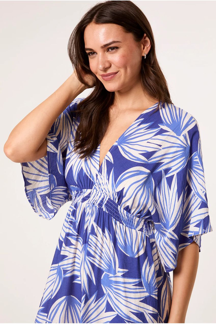 Printed Leaf Wide Leg Jumpsuit BV3553002