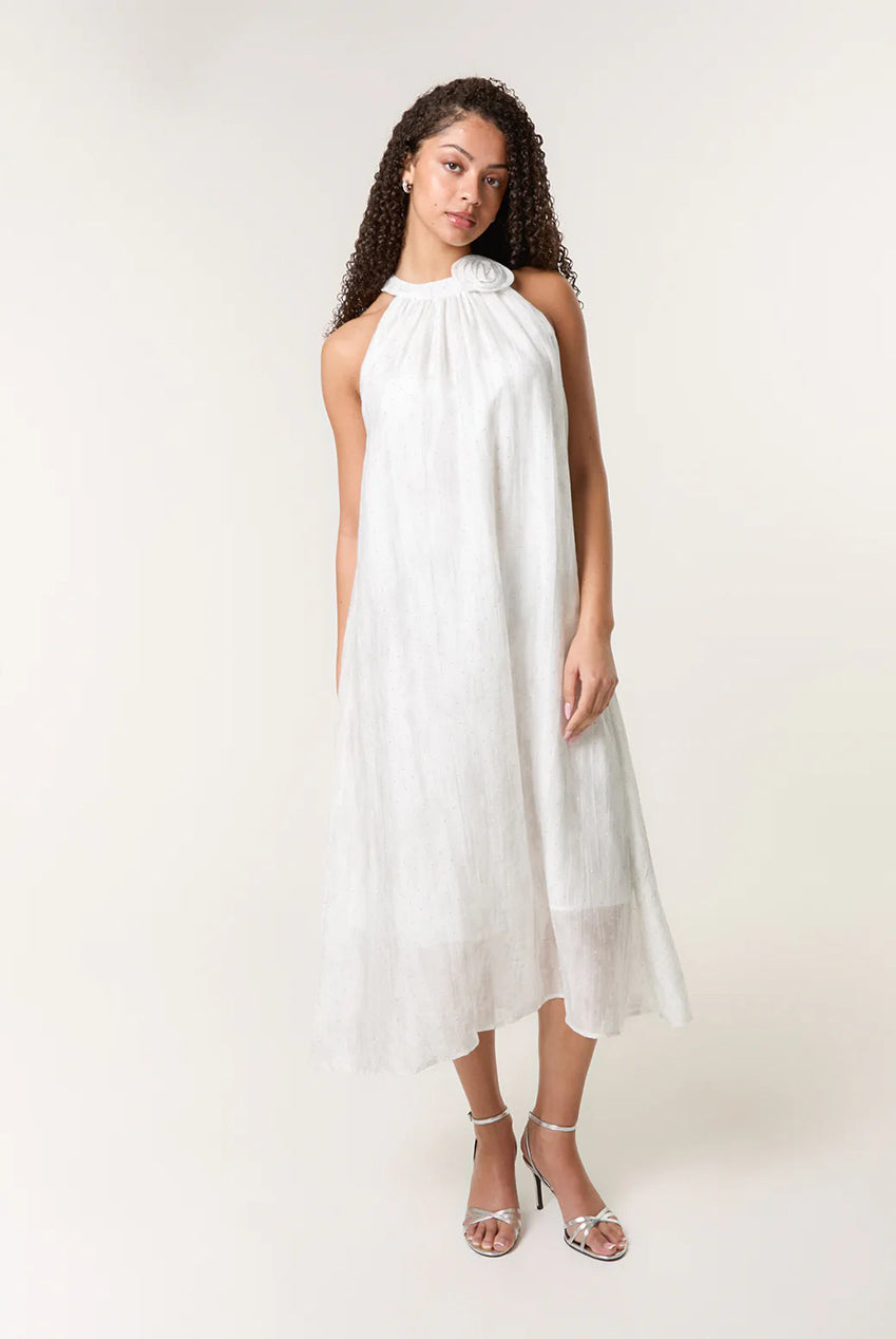 Luxe Rose Detail Halter Neck Dress BV3565014