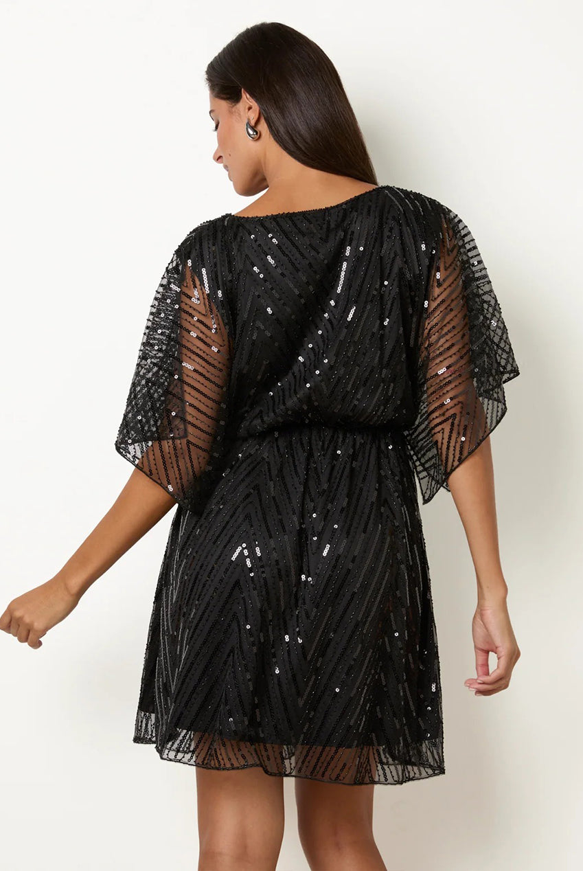 Sequin And Embellished Chevron Dress BV4067495