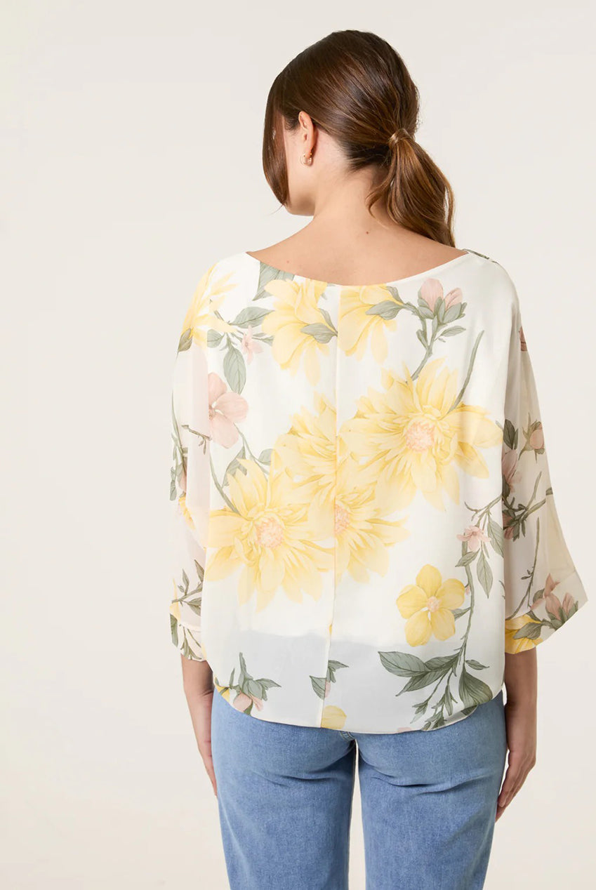 Floral Chiffon Batwing Blouse BV4867IT178A