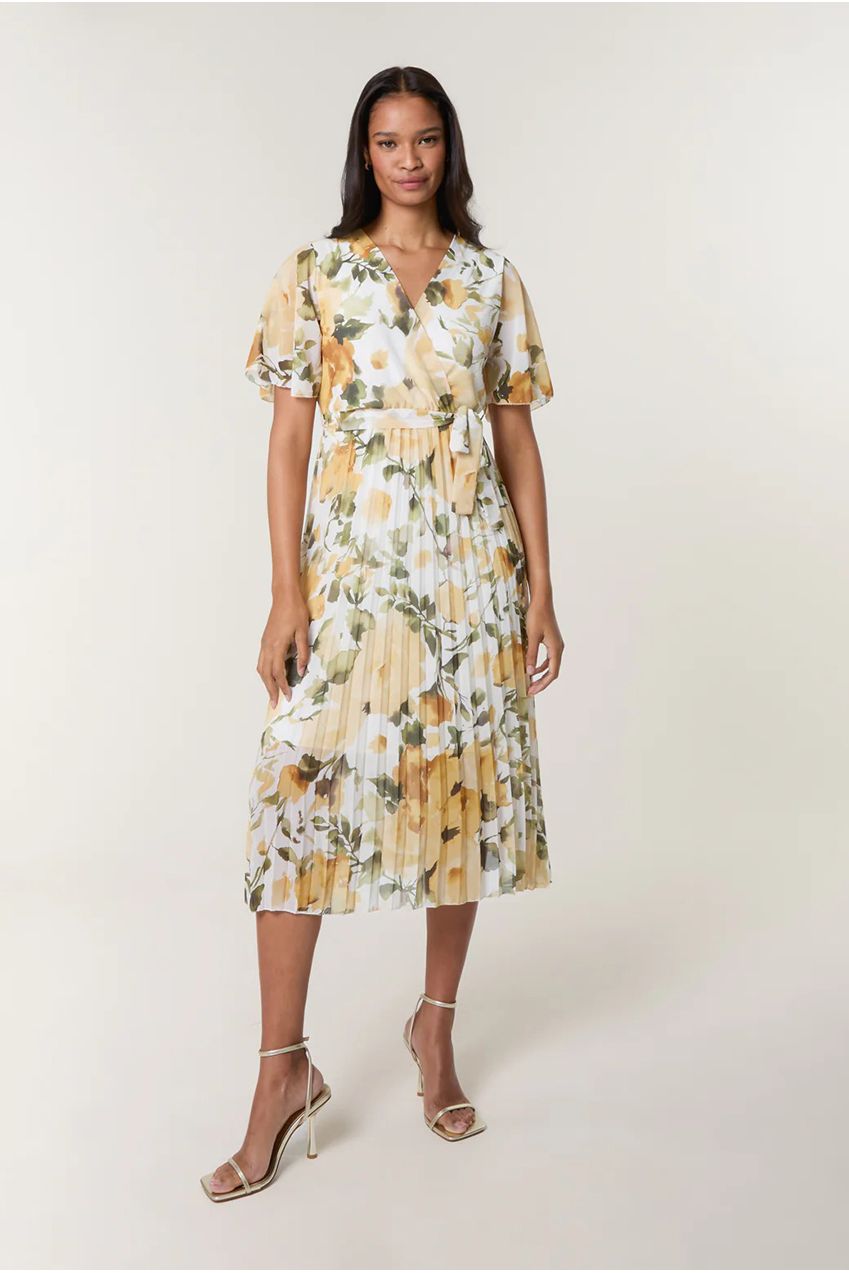 Short Sleeve Wrap Pleat Dress BV5094IT178A