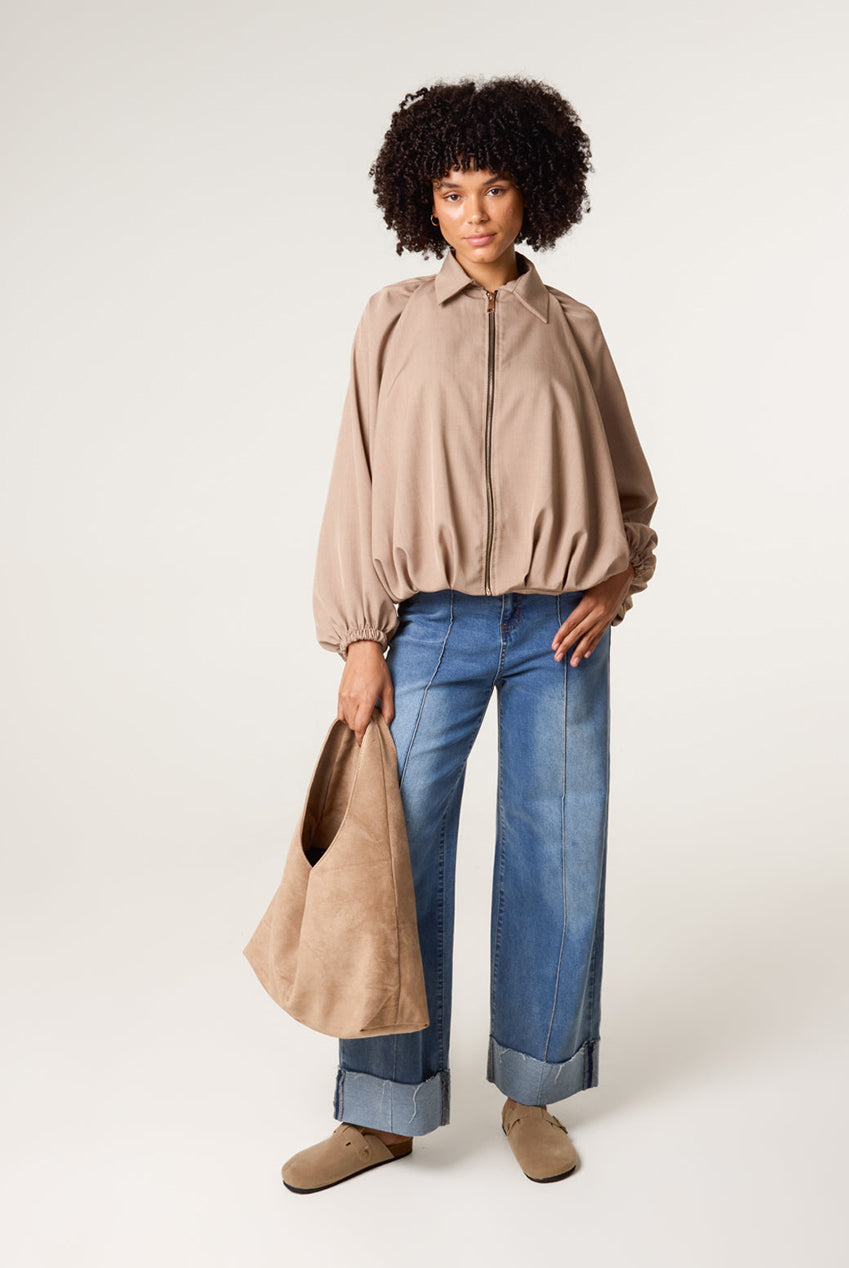 Drape Puffball Zipper Jacket BV5660IT004