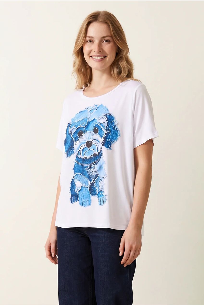 Patchwork Denim Dog Top BV6176IT006