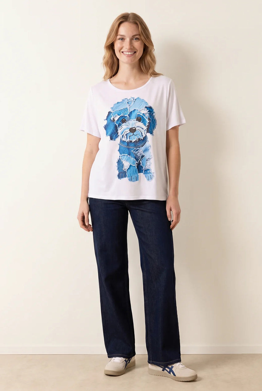 Patchwork Denim Dog Top BV6176IT006