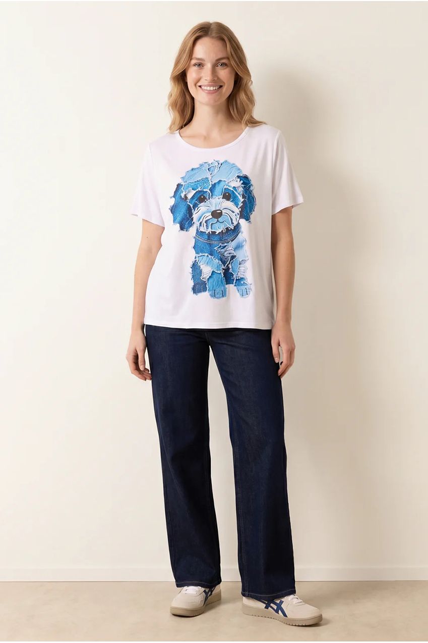 Patchwork Denim Dog Top BV6176IT006