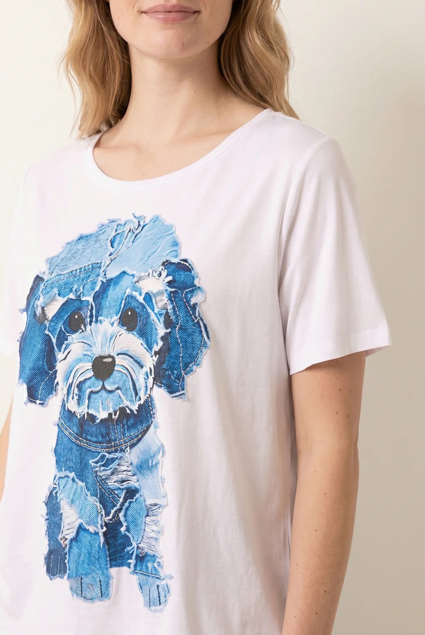 Patchwork Denim Dog Top BV6176IT006