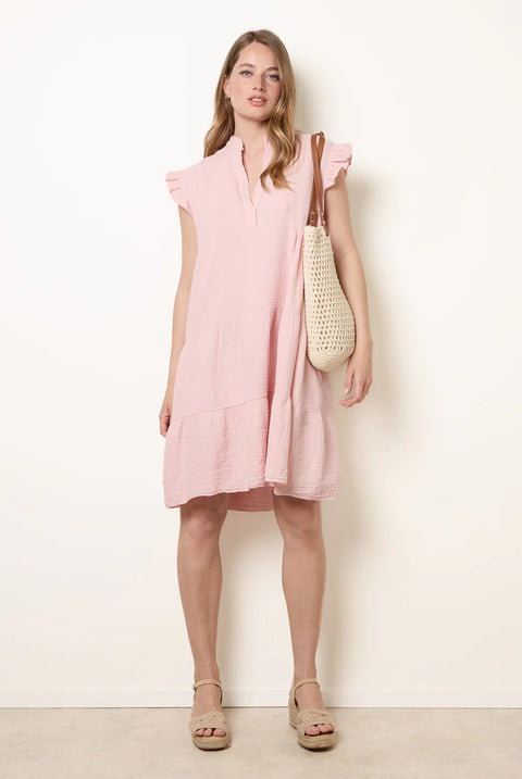 Cheesecloth Frill Sleeve Tunic by Blue Vanilla