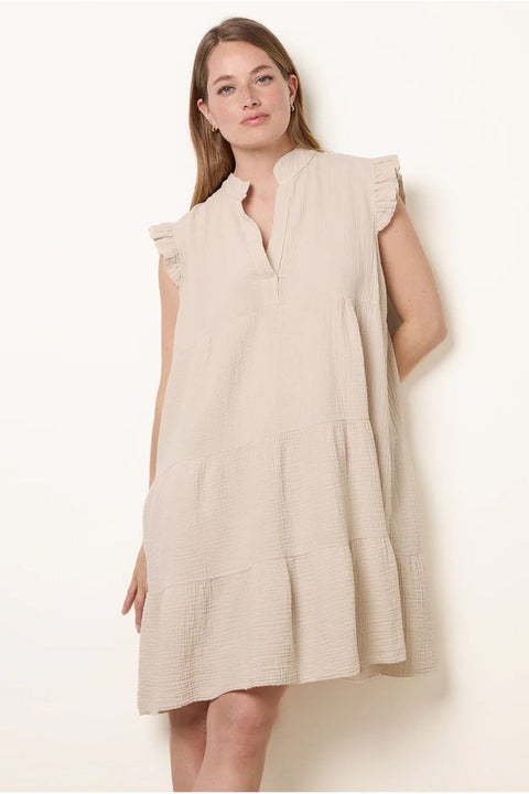 Cheesecloth Frill Sleeve Tunic by Blue Vanilla