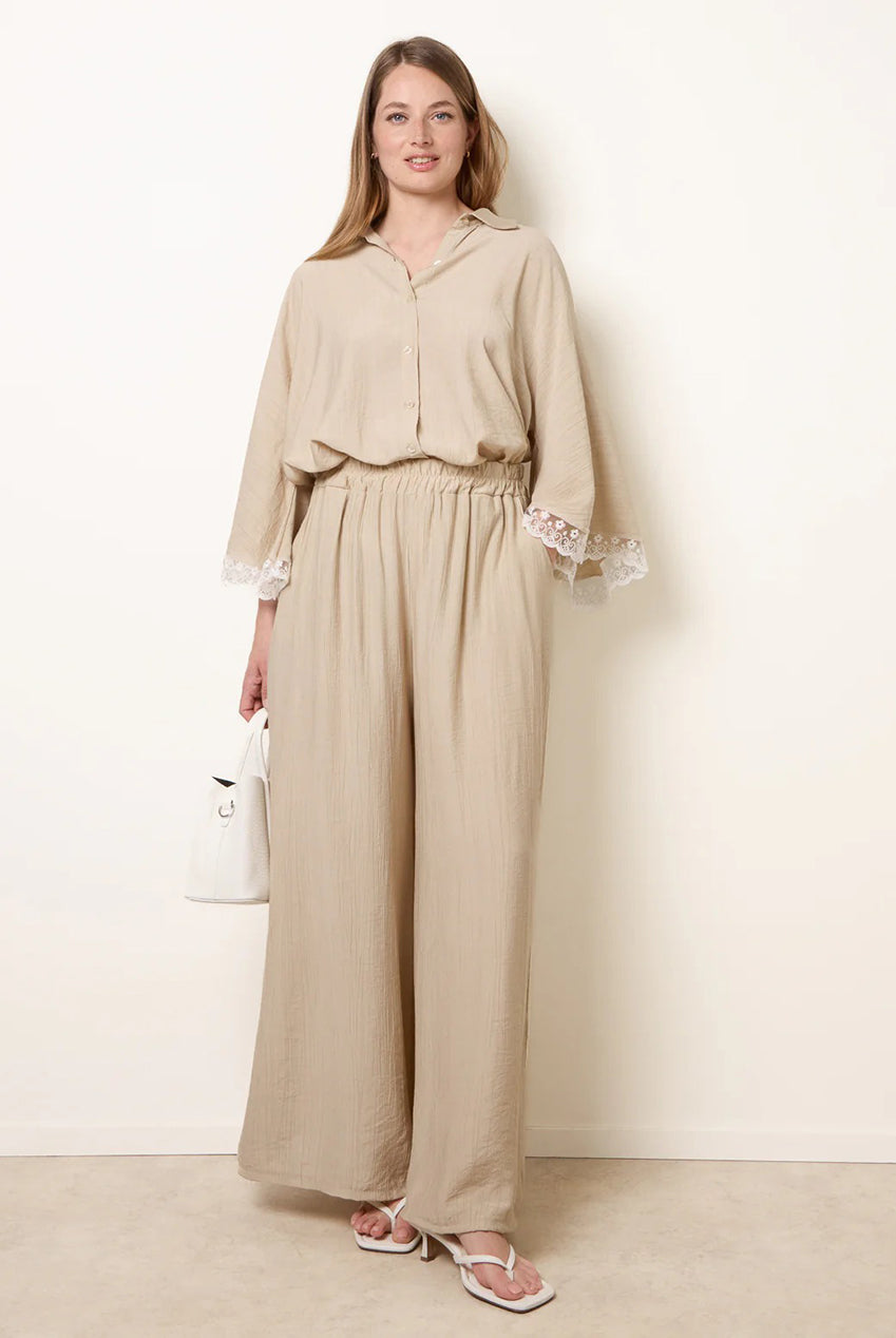 Crinkle Viscose Wide Leg Trousers BV6287IT039