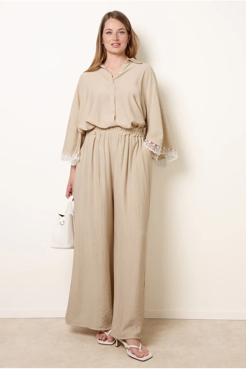 Crinkle Viscose Wide Leg Trousers BV6287IT039
