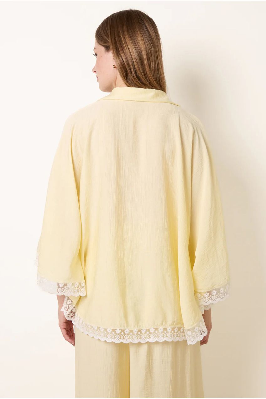 Oversize Crinkle Lace Hem Shirt BV6286IT178