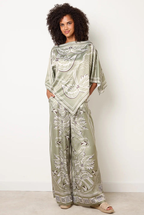 Scarf Print Trouser Set by Blue Vanilla