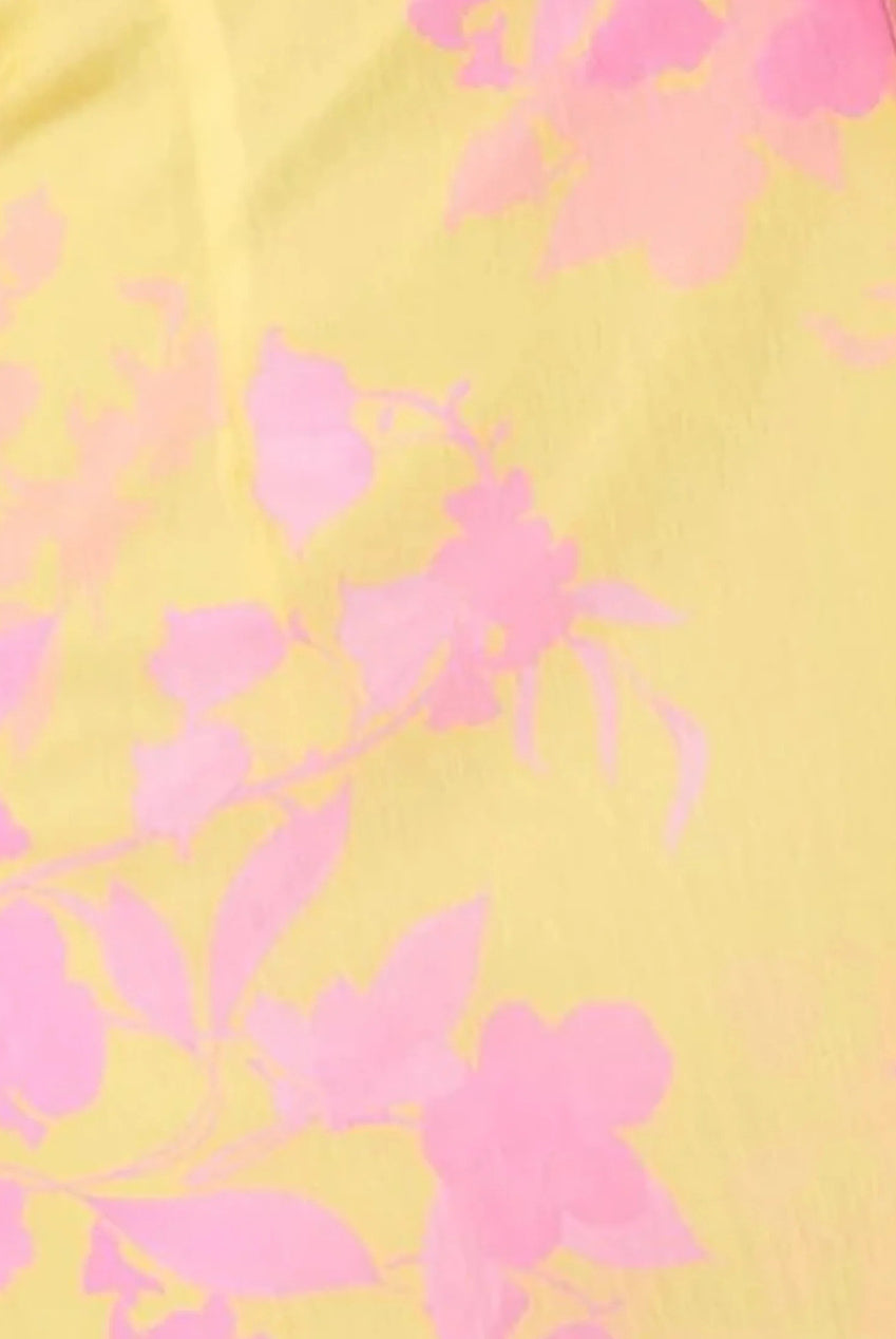 Off The Shoulder Frill Detail Midi Dress In Yellow BZ2334YL